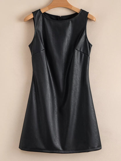 Shop Vegan Leather Sleeveless Mini Dress at In Style Chics Boutique 🖤