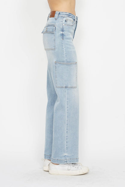 Judy Blue High Waist Straight Cargo Jeans for Women - In Style Chics Boutique LLC