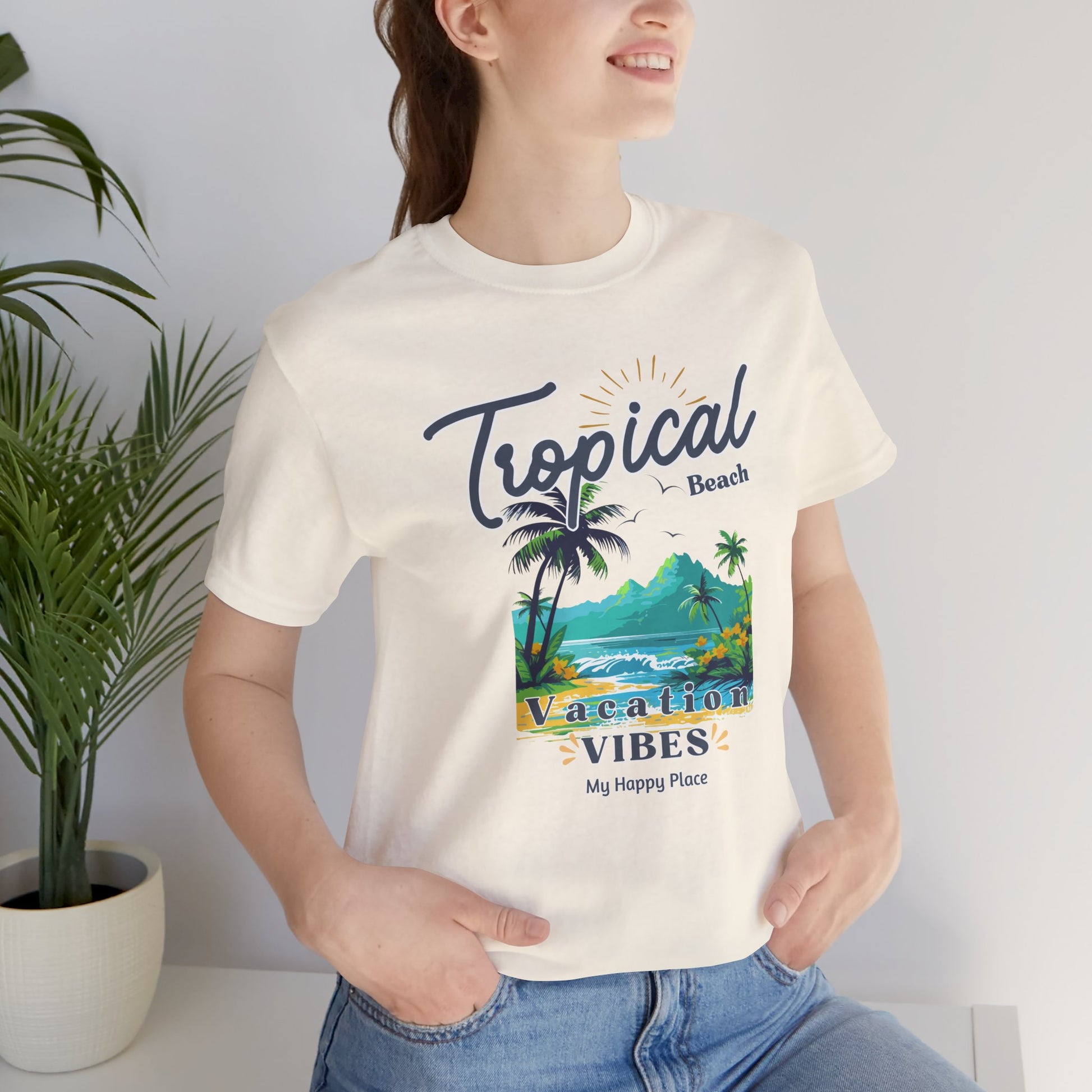 Tropical Tee - Happy Place Vacation Vibes T-Shirt - Obsession Expressions by In Style Chics Boutique Cute Graphic T-shirts 