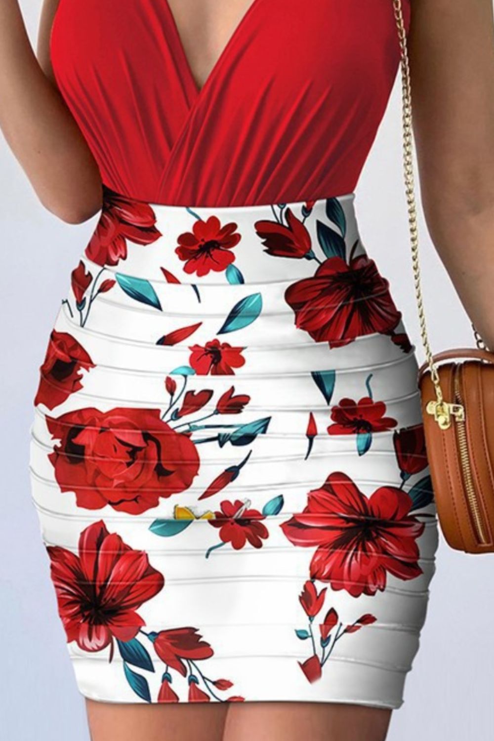 Surplice Spaghetti Strap Top and Printed Mini Skirt Set - More Colors! - In Style Chics Boutique LLC