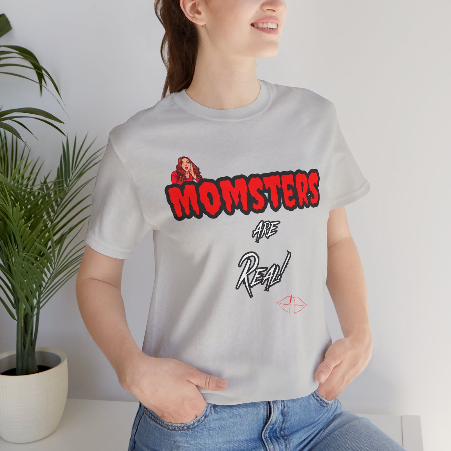 Unisex Jersey Short Sleeve Halloween Graphic T -"Momsters..."  Light Color Tees