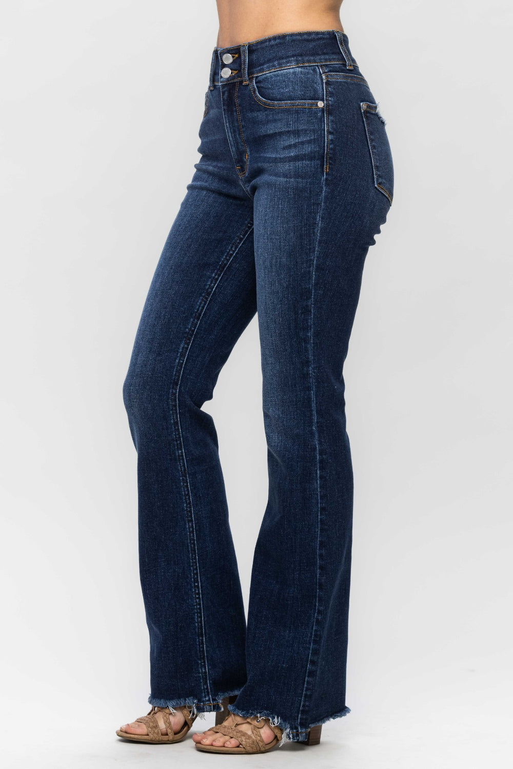 Judy Blue Full Size Frayed Hem Bootcut Jeans - In Style Chics Boutique LLC