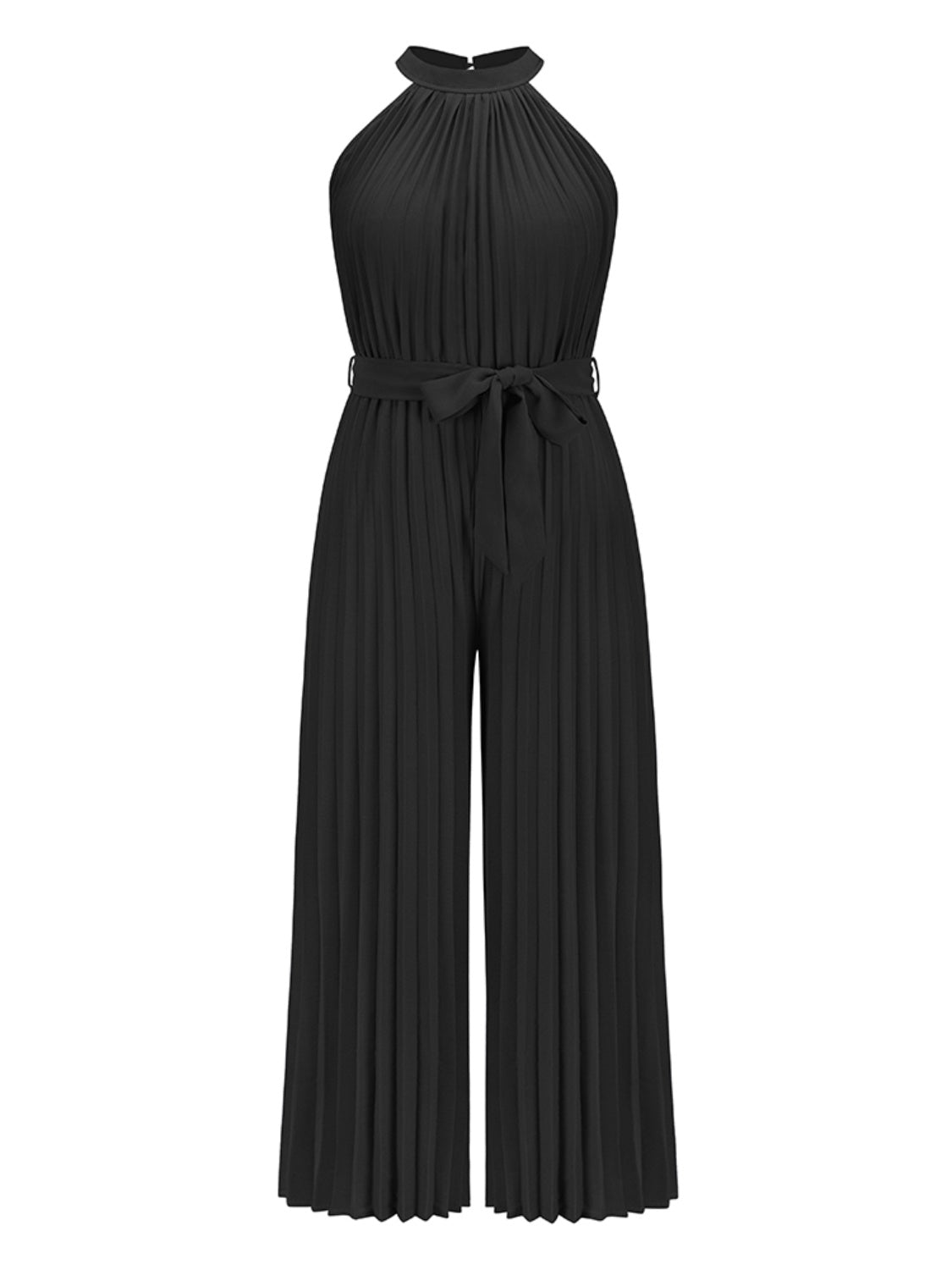 Cutout Tied Pleated Sleeveless Jumpsuit - In Style Chics Boutique LLC