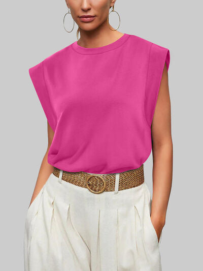 Cap Sleeve T-Shirt, Round Neck  - In Style Chics Boutique 