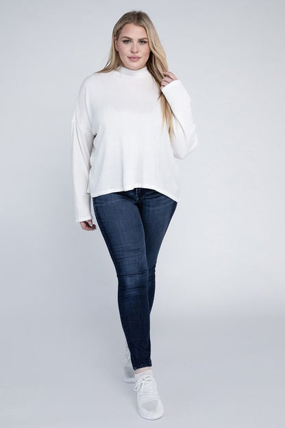 Plus Drop Shoulder Long Sleeve Top - In Style Chics Boutique LLC