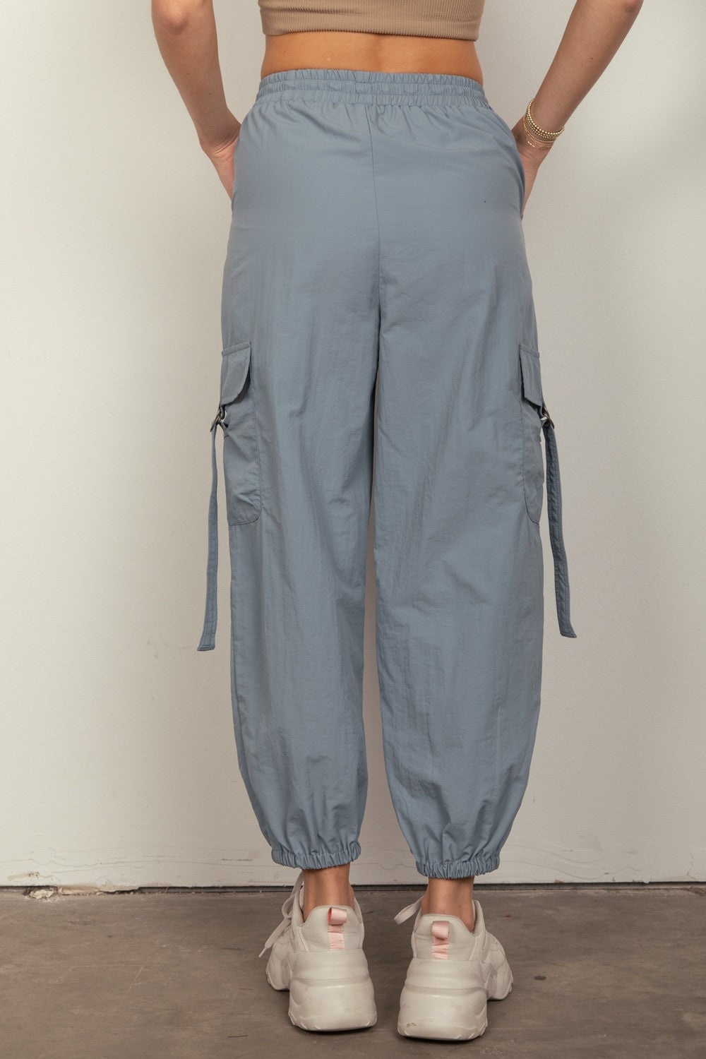 VERY J Elastic Waist Woven Cargo Pants - In Style Chics Boutique LLC