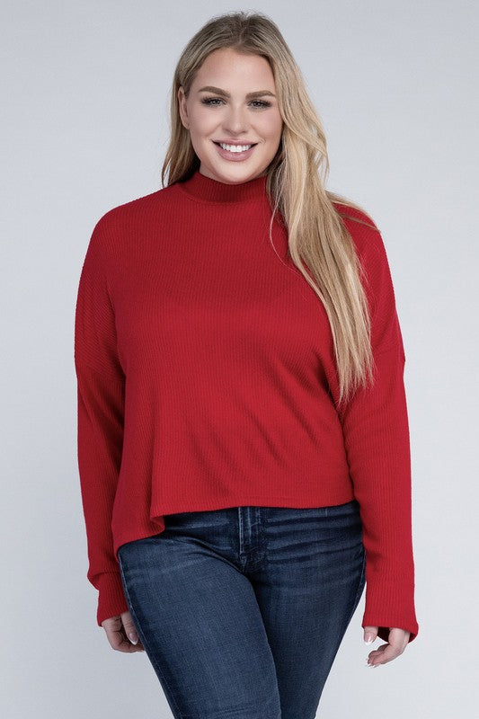 Plus Drop Shoulder Long Sleeve Top - In Style Chics Boutique LLC