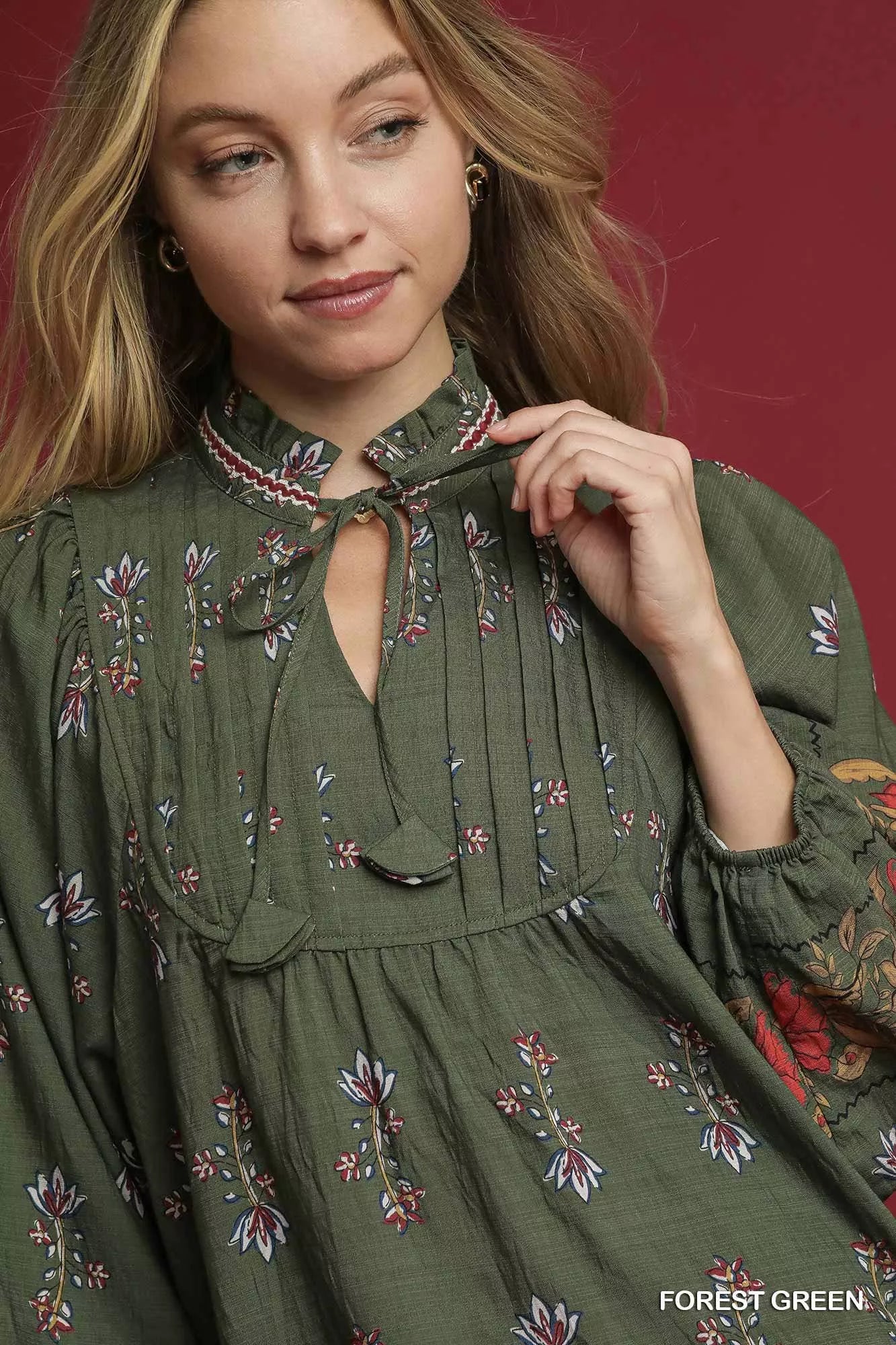 Floral Boho Peasant Blouse at In Style Chics Boutique 