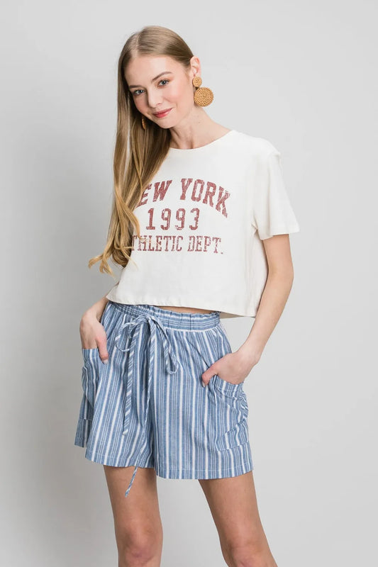 Yarn Dye Striped Shorts for Women - In Style Chics Boutique Online Fashion 