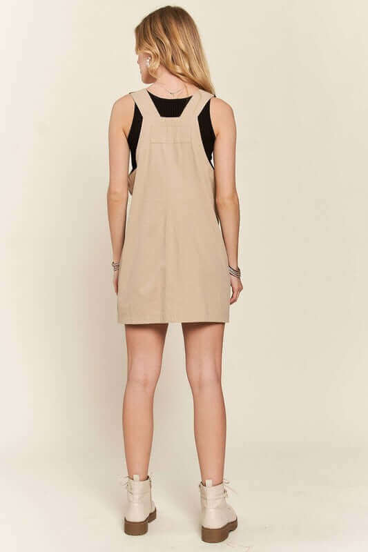 ADORA Adjustable Wide Strap Square Neck Overall Dress - In Style Chics Boutique LLC