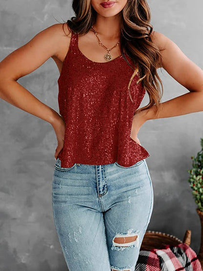 Sequin Scoop Neck Tank - More Colors! - In Style Chics Boutique LLC