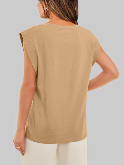 Cap Sleeve T-Shirt, Round Neck  - In Style Chics Boutique 