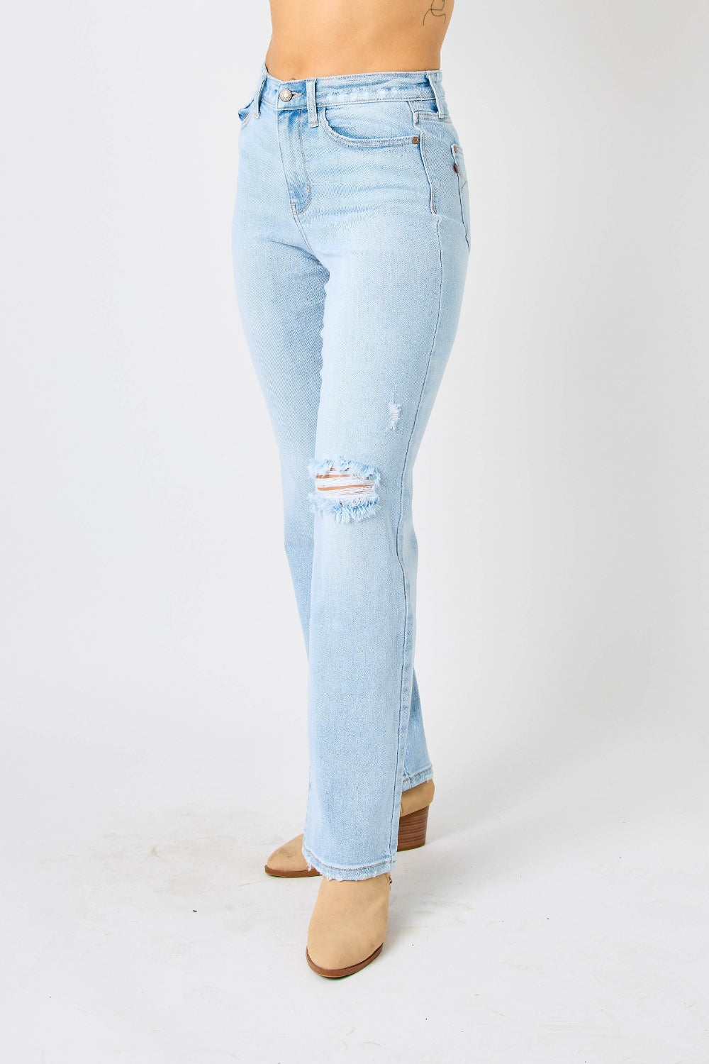 Judy Blue Full Size High Waist Distressed Straight Jeans - In Style Chics Boutique LLC