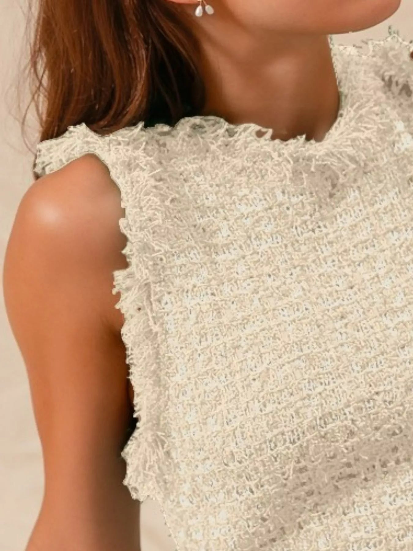 Tweed Knit Sweater Vest Top at In Style Chics Boutique 