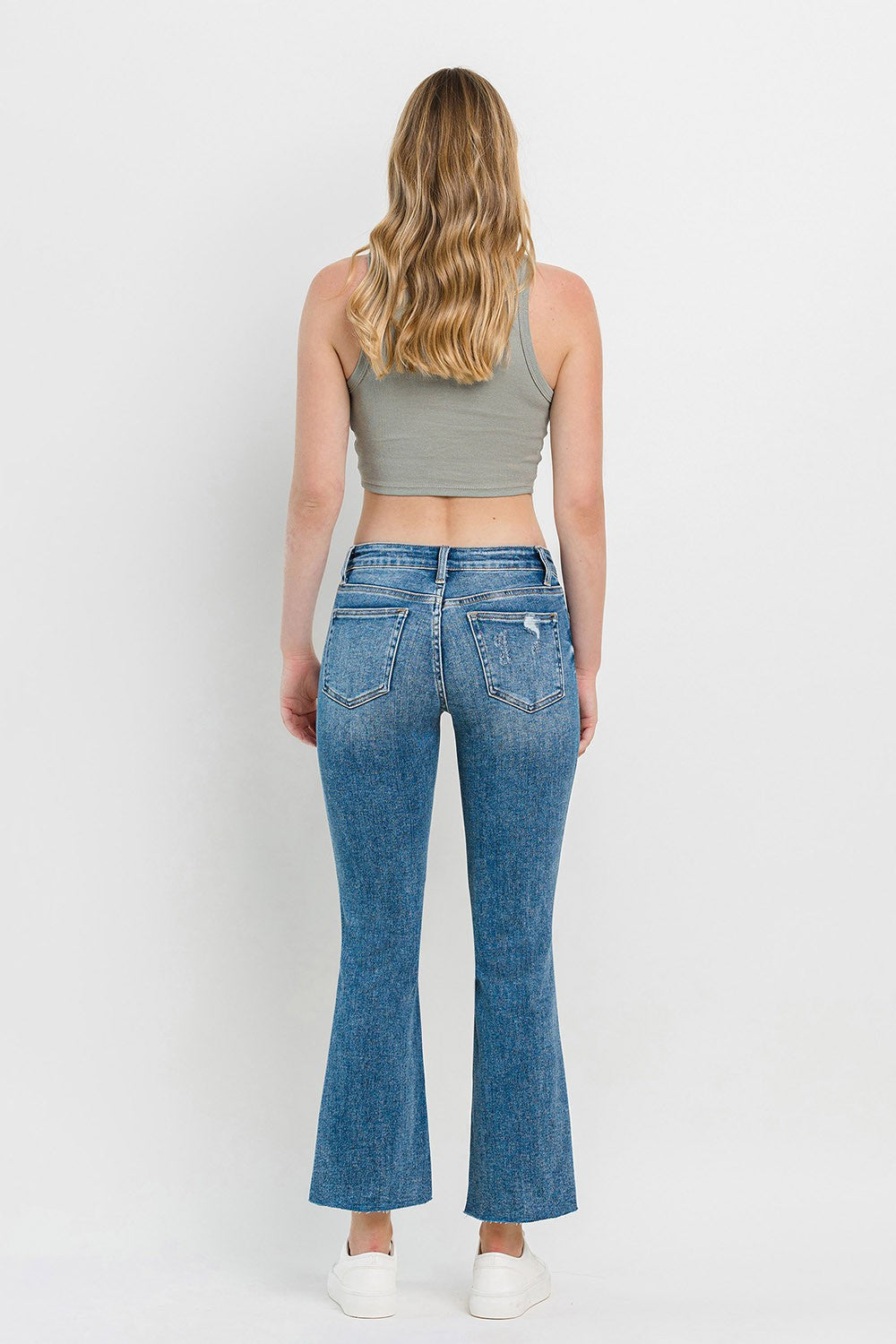 Vervet by Flying Monkey Full Size Mid Rise Distressed Cropped Flare Jeans - In Style Chics Boutique LLC