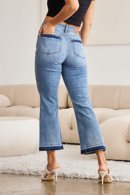 Judy Blue Full Size Release Hem Cropped Bootcut Jeans - In Style Chics Boutique LLC