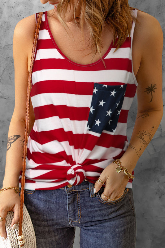 Star and Stripe Scoop Neck Tank - In Style Chics Boutique LLC