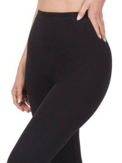 Wide Waistband Black Yoga Flare Pants at In Style Chics Boutique 