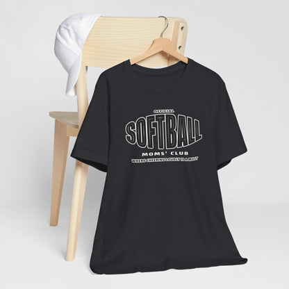 Softball Moms Short Sleeve T-Shirt, Softball Moms' Club - Obsession Expressions by In Style Chics Boutique Cute Graphic Ts 