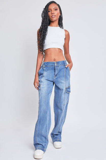 YMI Jeanswear High-Rise Straight Cargo Jeans - In Style Chics Boutique LLC