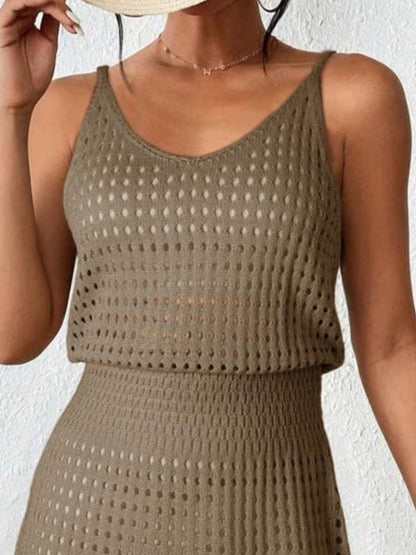 Openwork V-Neck Sleeveless Cover Up Dress - More Colors! - In Style Chics Boutique LLC