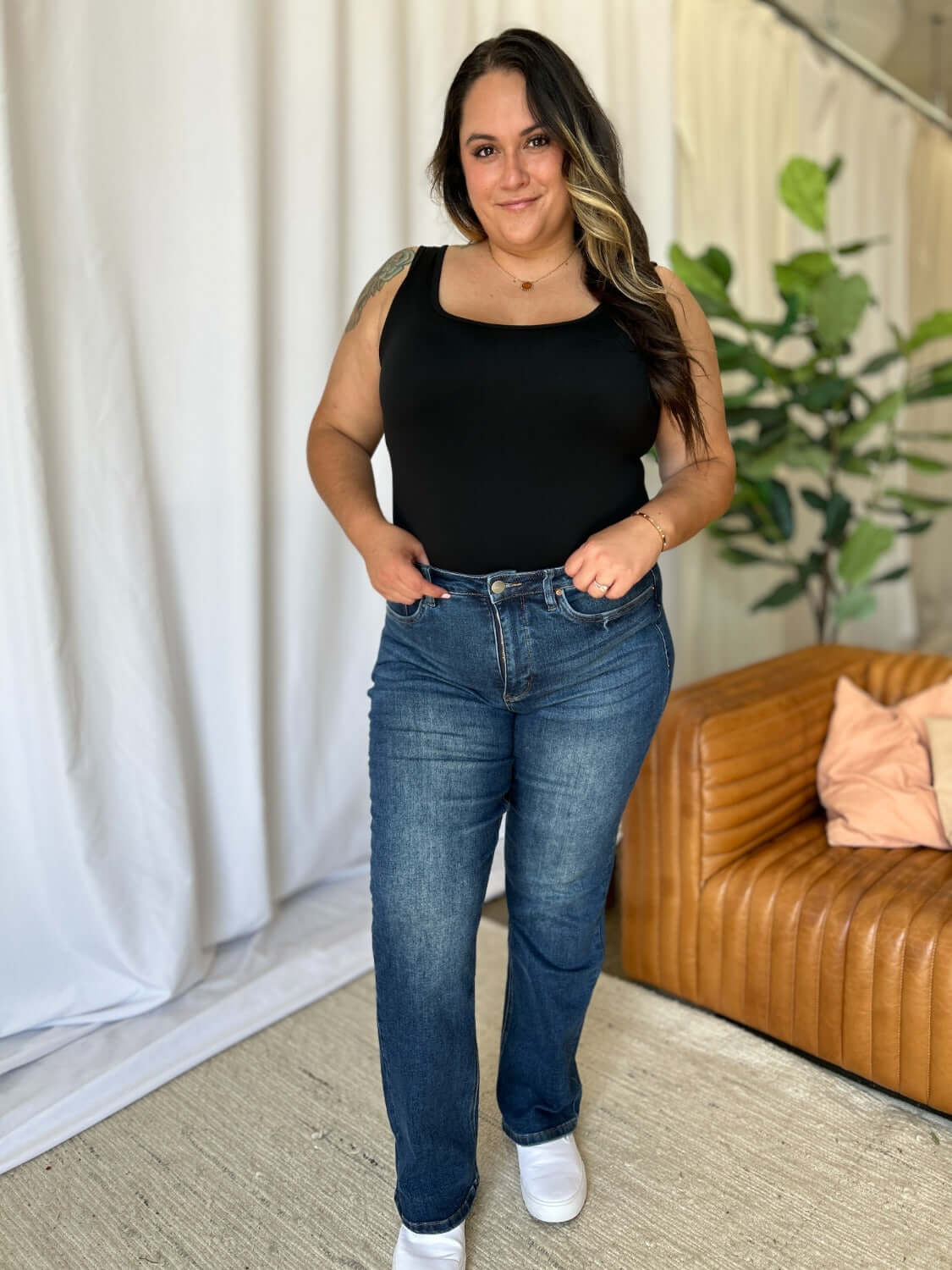 RFM Full Size High Rise Straight Tummy Control Jeans - In Style Chics Boutique LLC