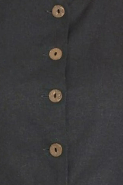 Linen Button Down Black Vest