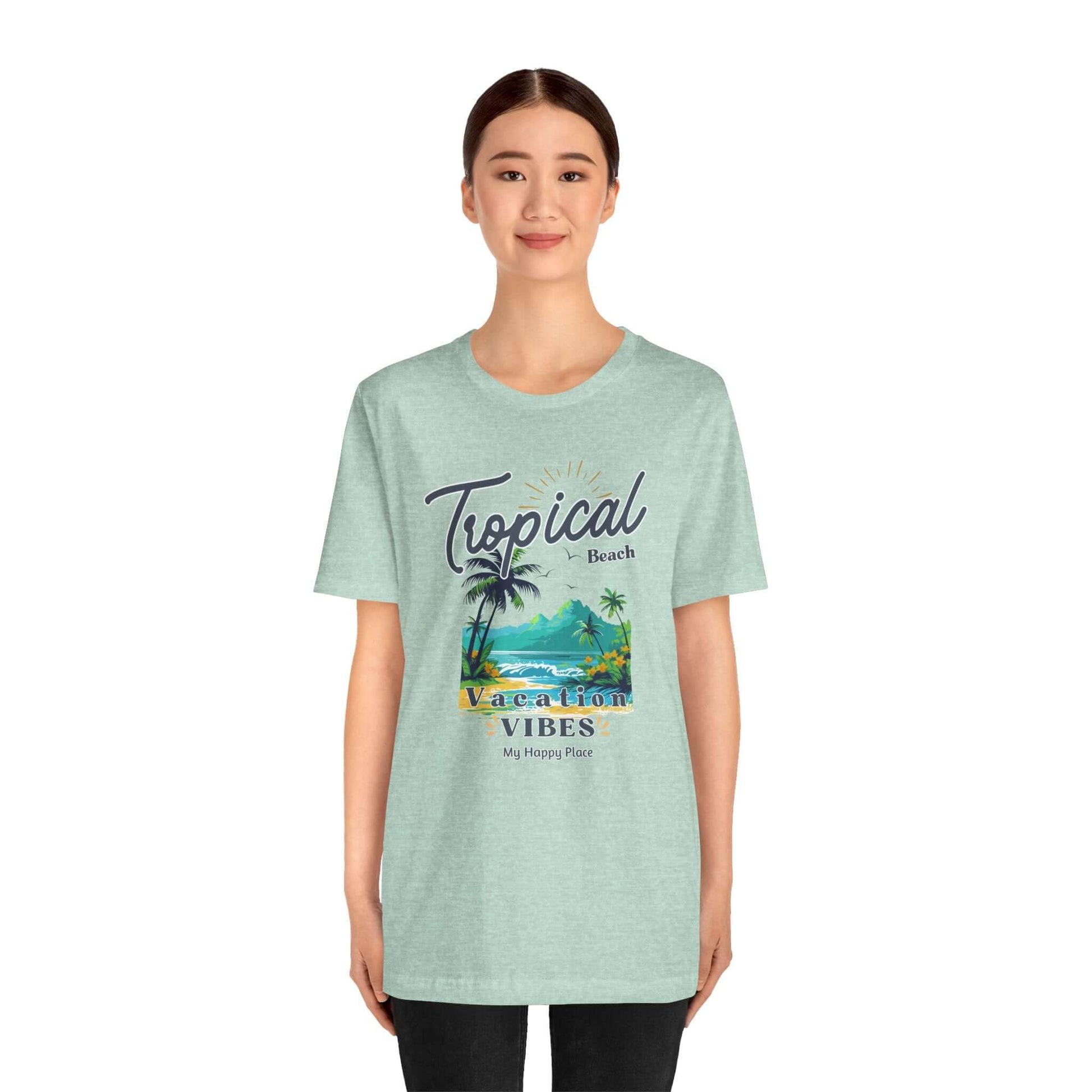 Tropical Tee - Happy Place Vacation Vibes T-Shirt - Obsession Expressions by In Style Chics Boutique Cute Graphic T-shirts 