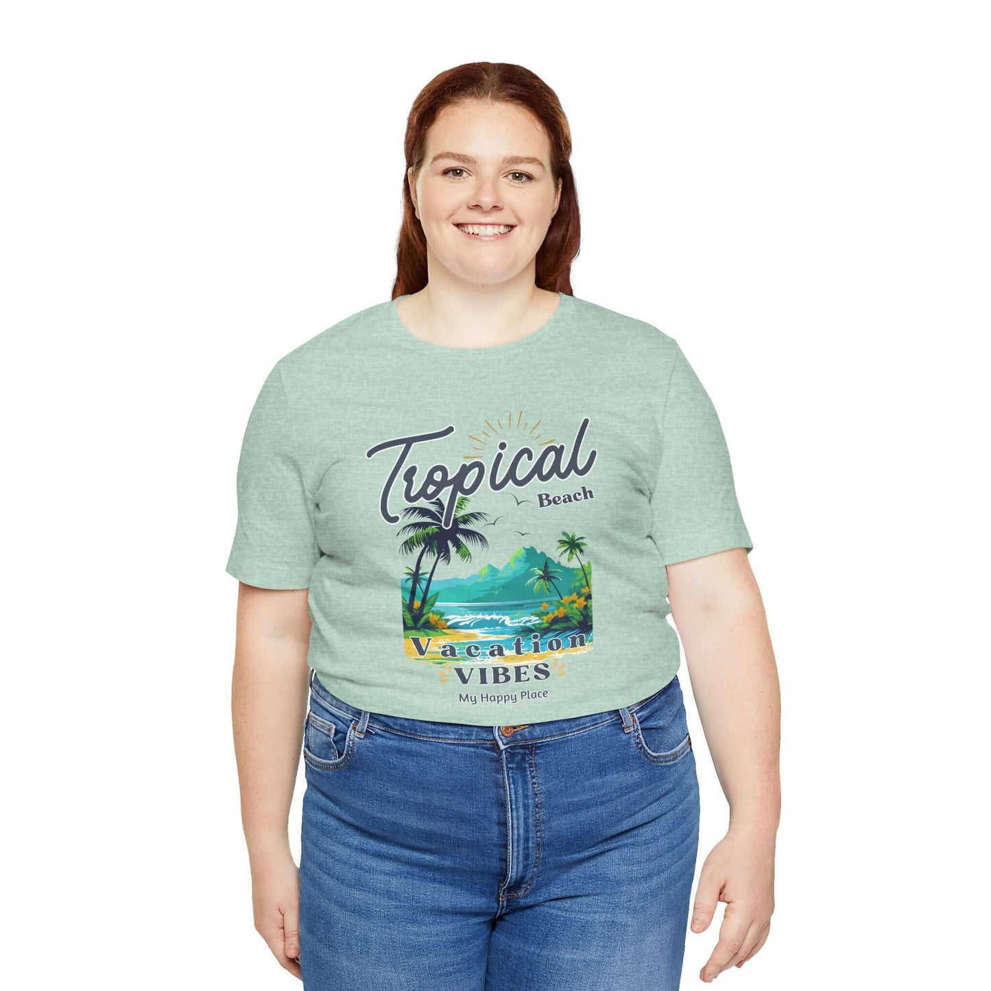 Tropical Tee - Happy Place Vacation Vibes T-Shirt - Obsession Expressions by In Style Chics Boutique Cute Graphic T-shirts 