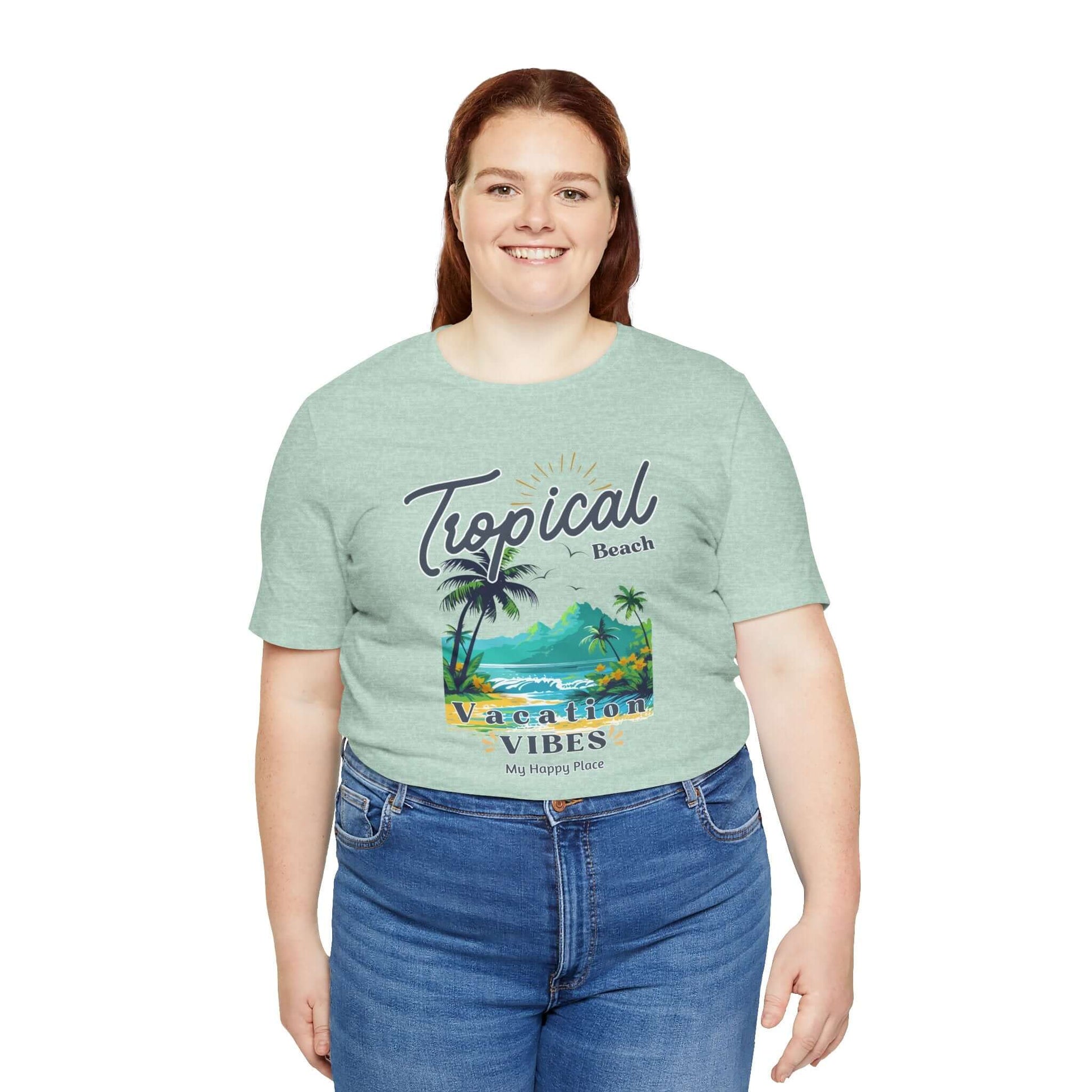 Tropical Tee - Happy Place Vacation Vibes T-Shirt - Obsession Expressions by In Style Chics Boutique Cute Graphic T-shirts 