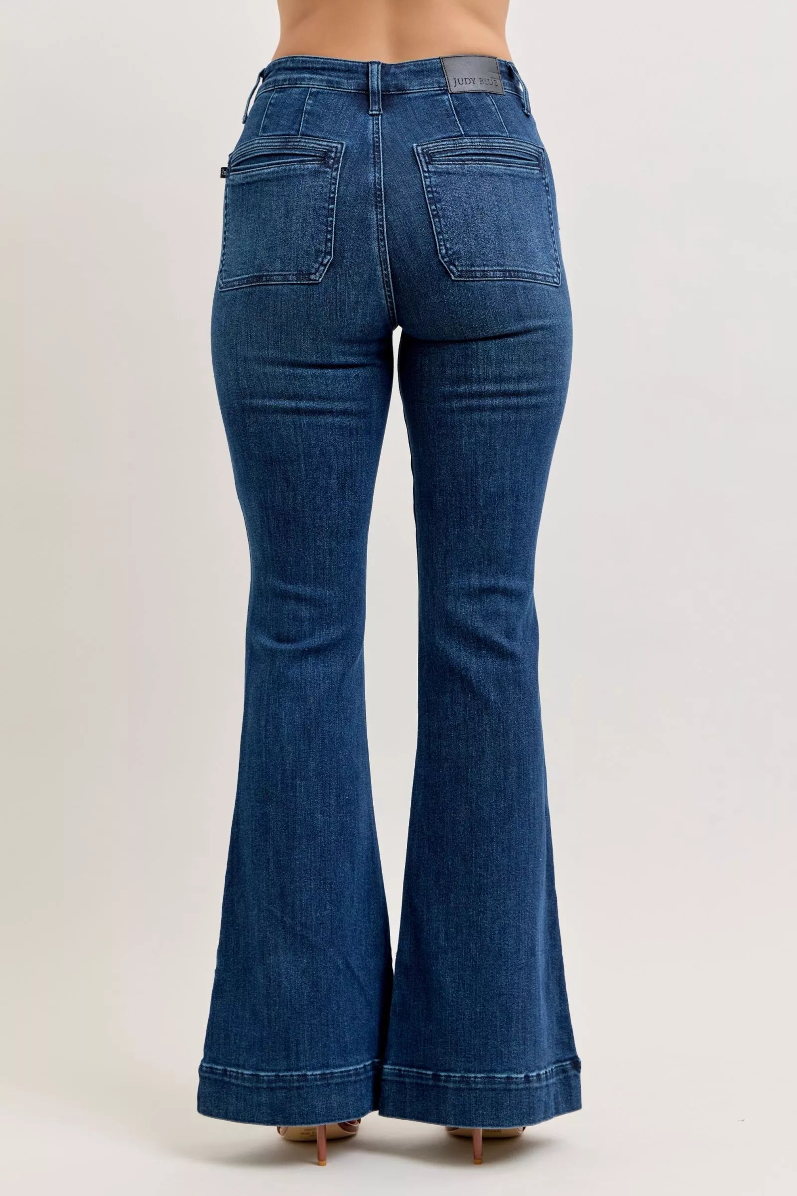 Women's Judy Blue High-Waisted Flare Jeans with Front Pockets