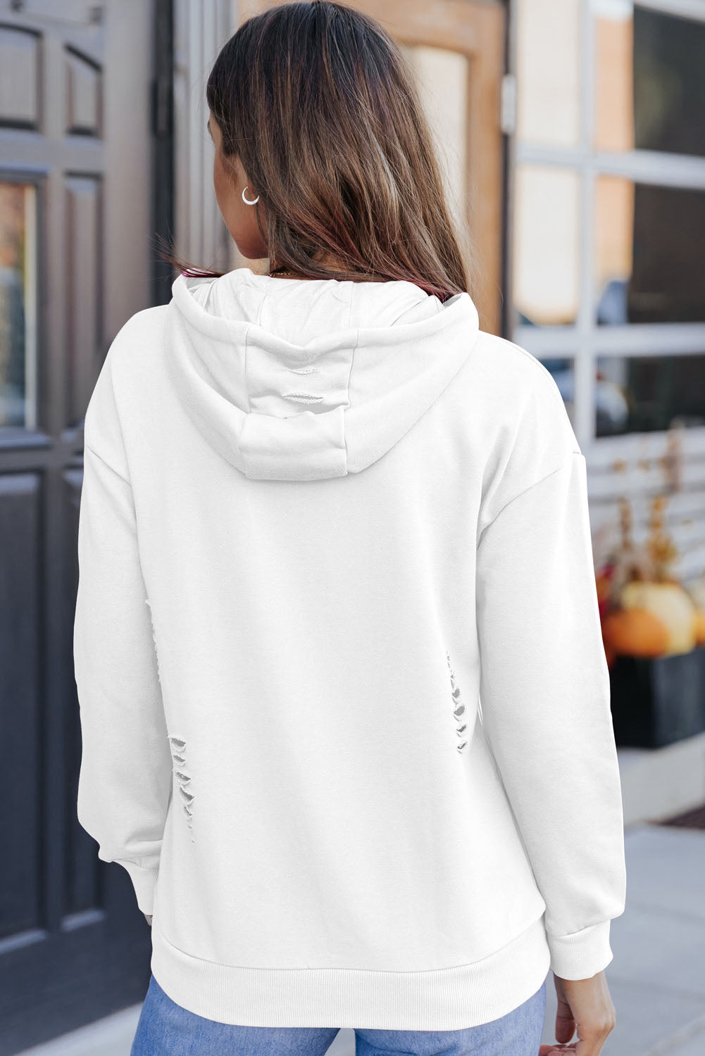 Cutout Dropped Shoulder Hoodie - In Style Chics Boutique LLC