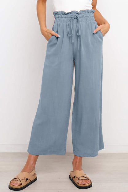 Drawstring Paperbag Waist Wide Leg Pants - More Colors! - In Style Chics Boutique LLC