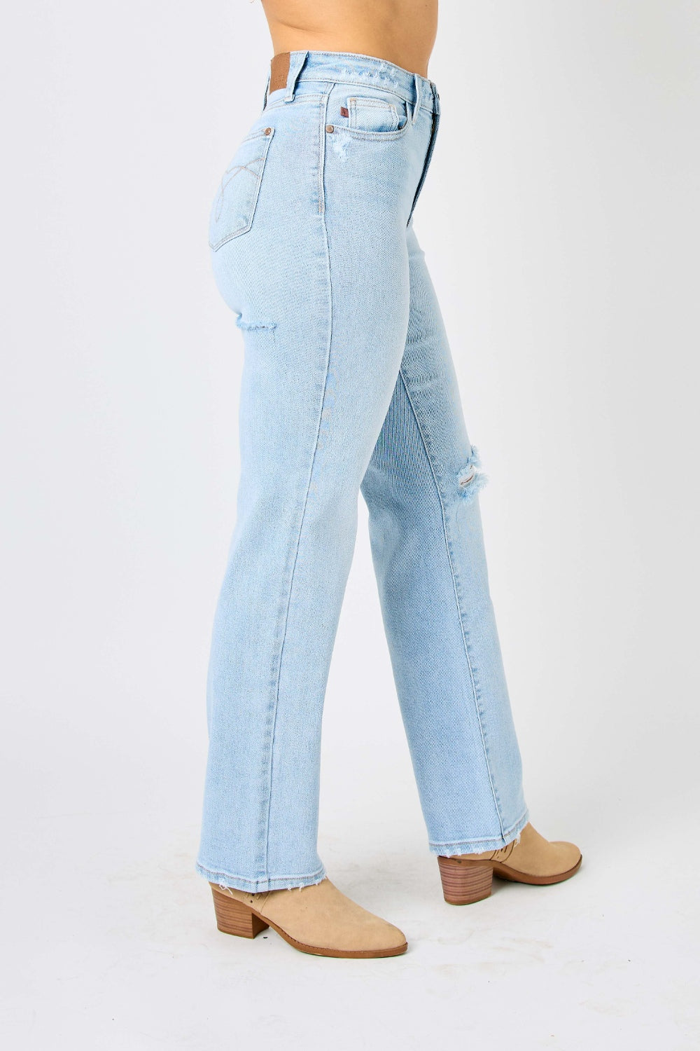 Judy Blue Full Size High Waist Distressed Straight Jeans - In Style Chics Boutique LLC