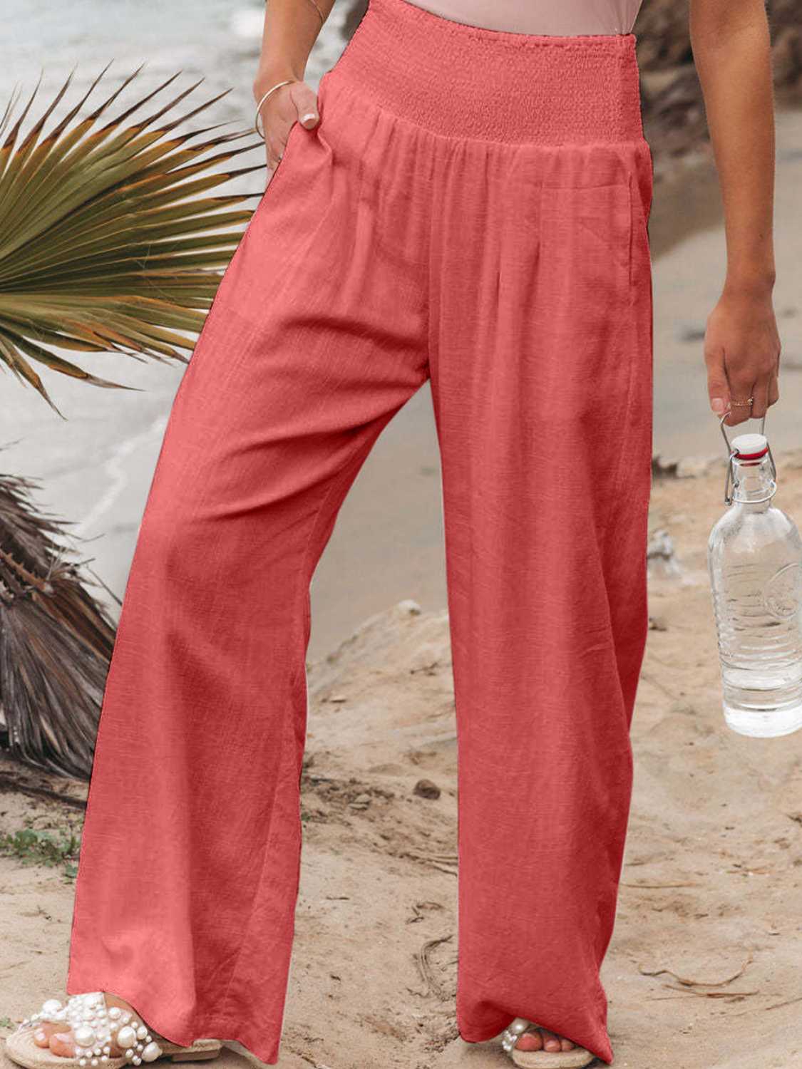 Full Size Smocked Waist Wide Leg Pants - More Colors! - In Style Chics Boutique LLC