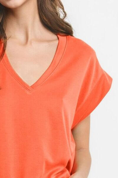 Modal V-Neck Cap Sleeve T-Shirt