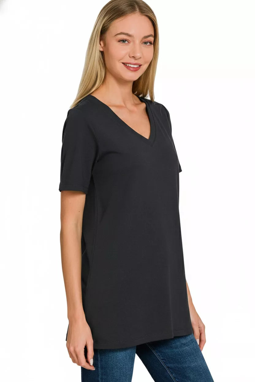 Zenana V-Neck Short Sleeve T-Shirt