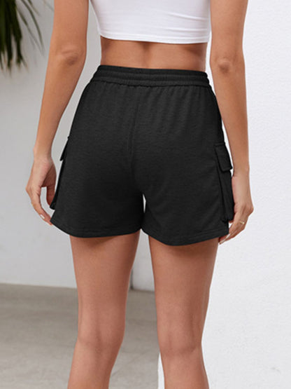 Drawstring Elastic Waist Shorts with Pockets - In Style Chics Boutique LLC