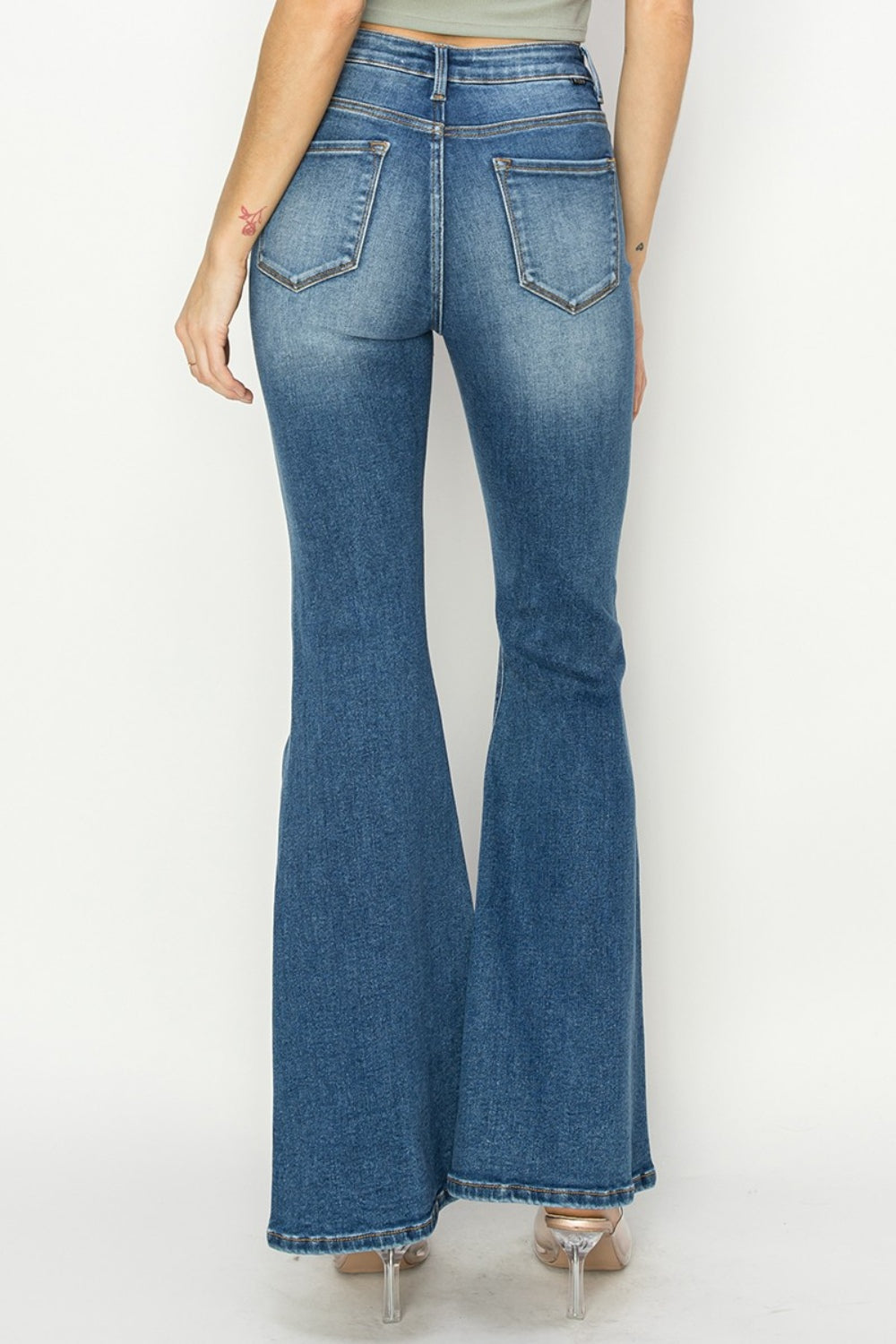 RISEN Full Size High Rise Front Seam Detailed Flare Jeans - In Style Chics Boutique LLC