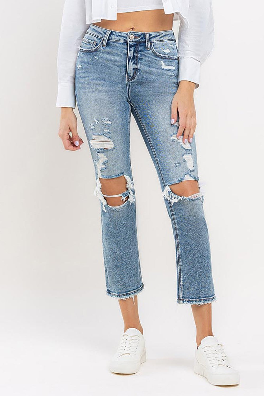 Lovervet Full Size High Rise Slim Straight Jeans - In Style Chics Boutique LLC