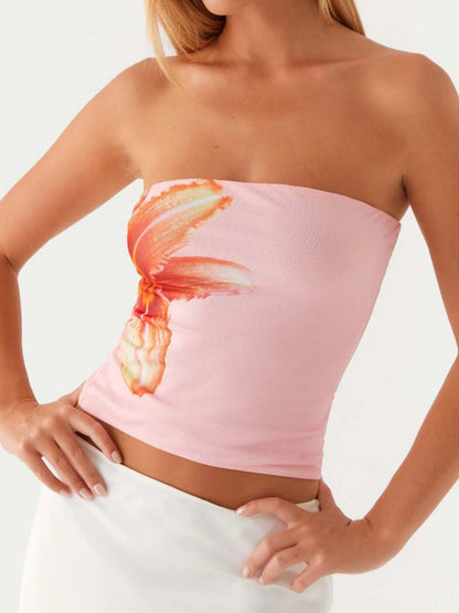 Flower Tube Top at In Style Chics Boutique 