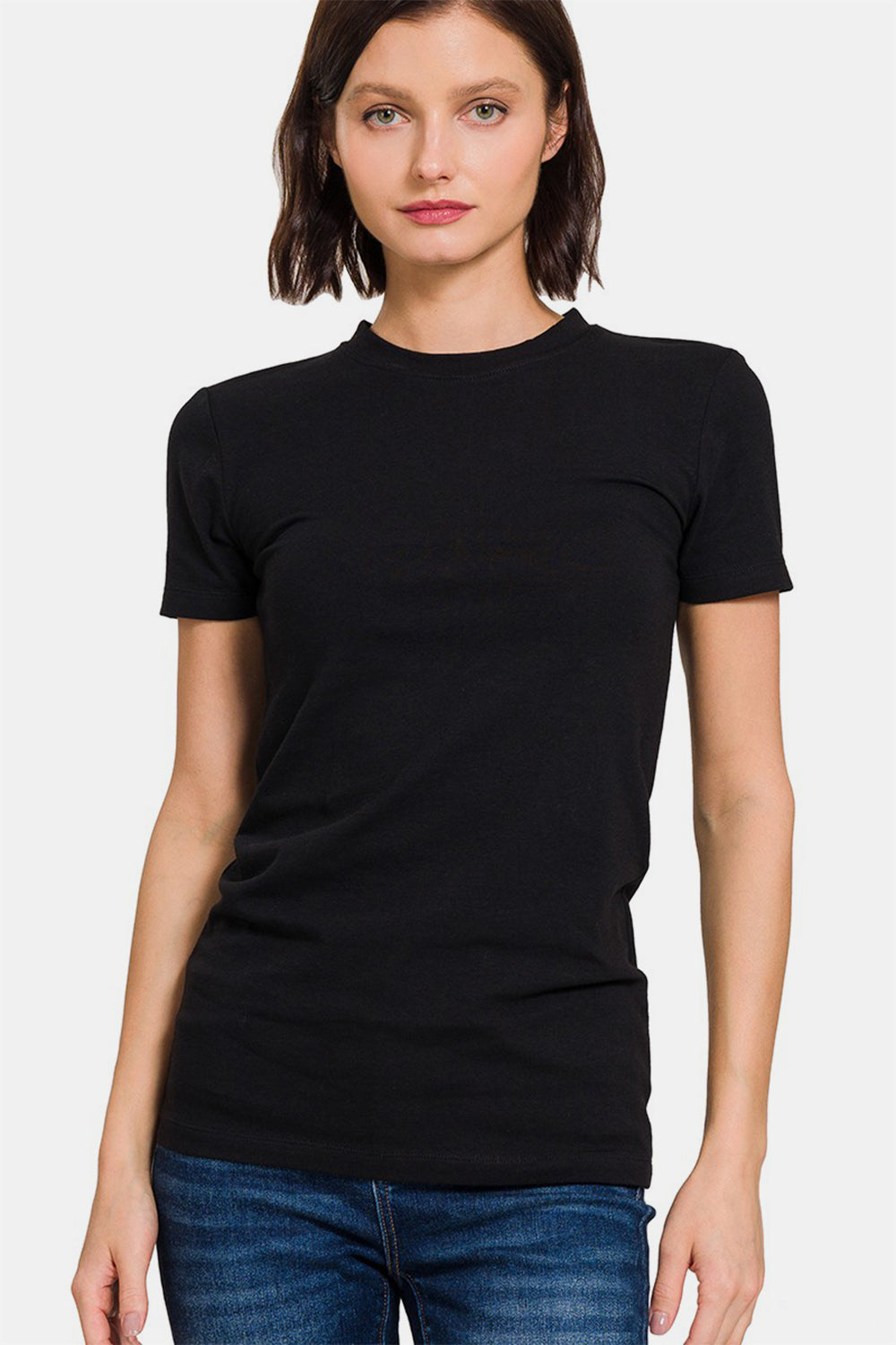 Zenana Crew Neck Short Sleeve T-Shirt - In Style Chics Boutique LLC