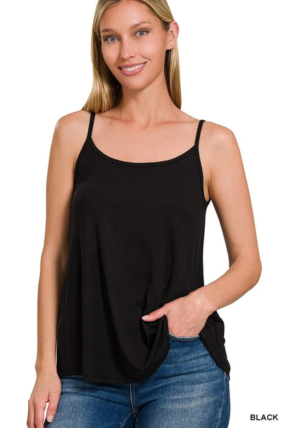 Two-Way V and Scoop Neck Reversible Spaghetti Cami at In Style Chics Boutique 