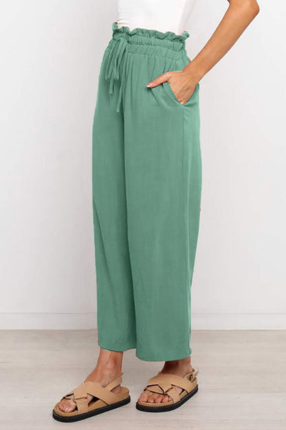 Drawstring Paperbag Waist Wide Leg Pants - More Colors! - In Style Chics Boutique LLC