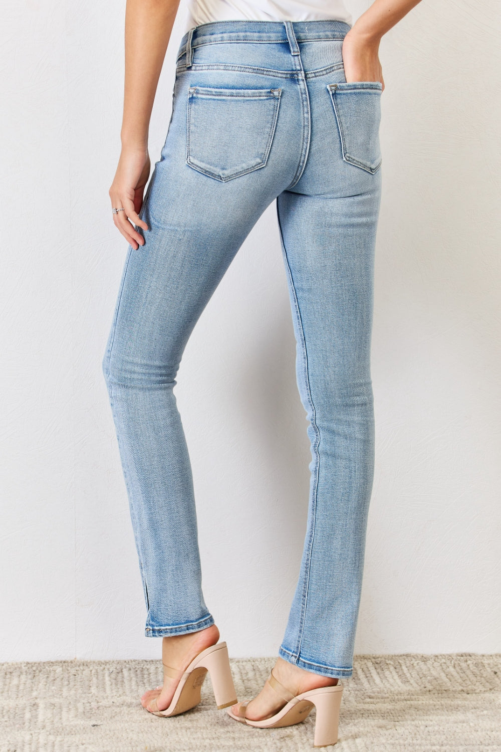 Kancan Full Size Mid Rise Y2K Slit Bootcut Jeans - In Style Chics Boutique LLC