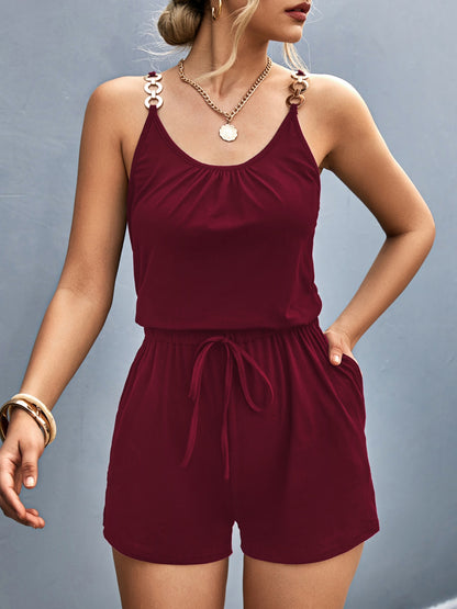 Scoop Neck Romper with Pockets - In Style Chics Boutique LLC