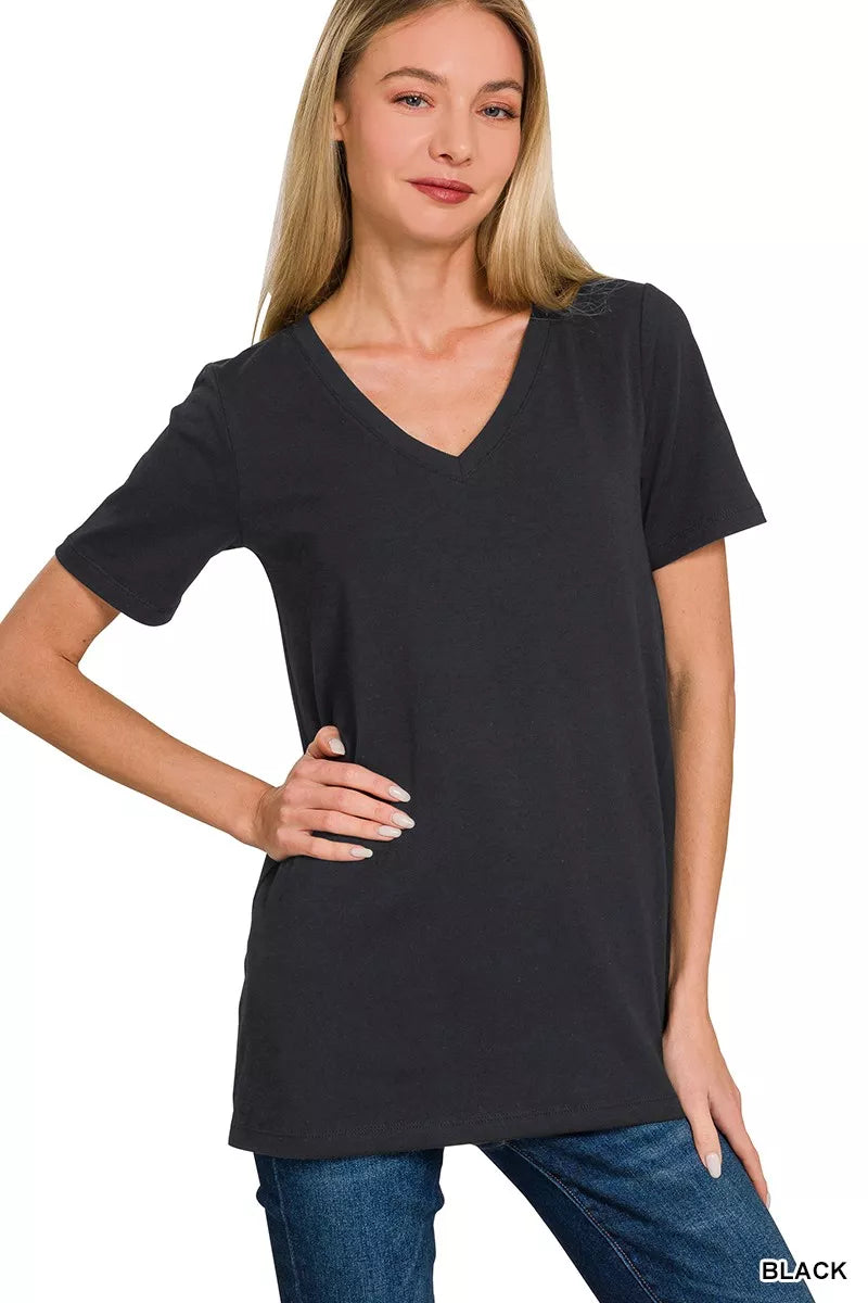 Zenana V-Neck Short Sleeve T-Shirt
