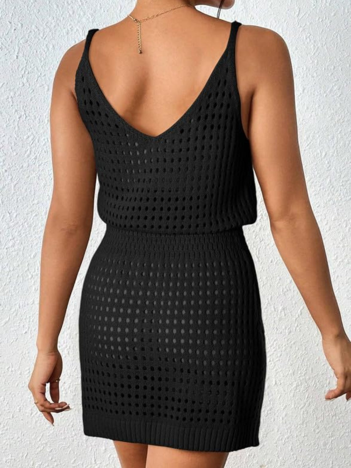 Openwork V-Neck Sleeveless Cover Up Dress - More Colors! - In Style Chics Boutique LLC