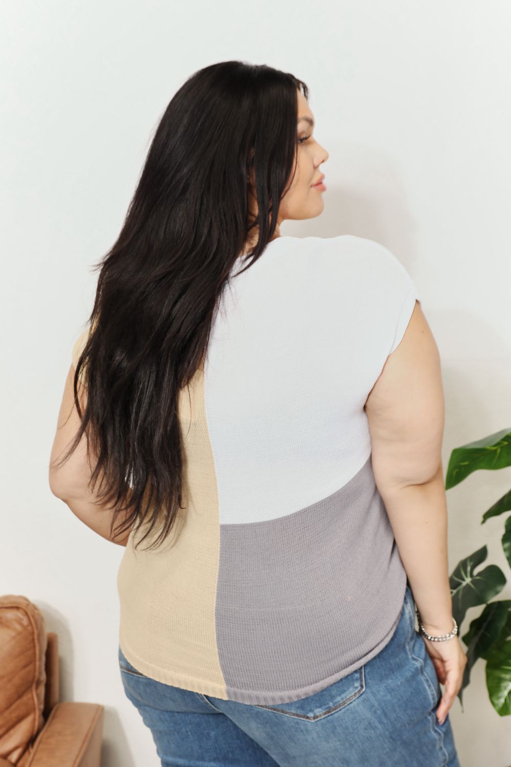 Color Block V-Neck Knit Top - In Style Chics Boutique 