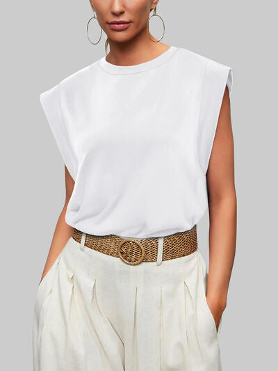 Cap Sleeve T-Shirt, Round Neck  - In Style Chics Boutique 